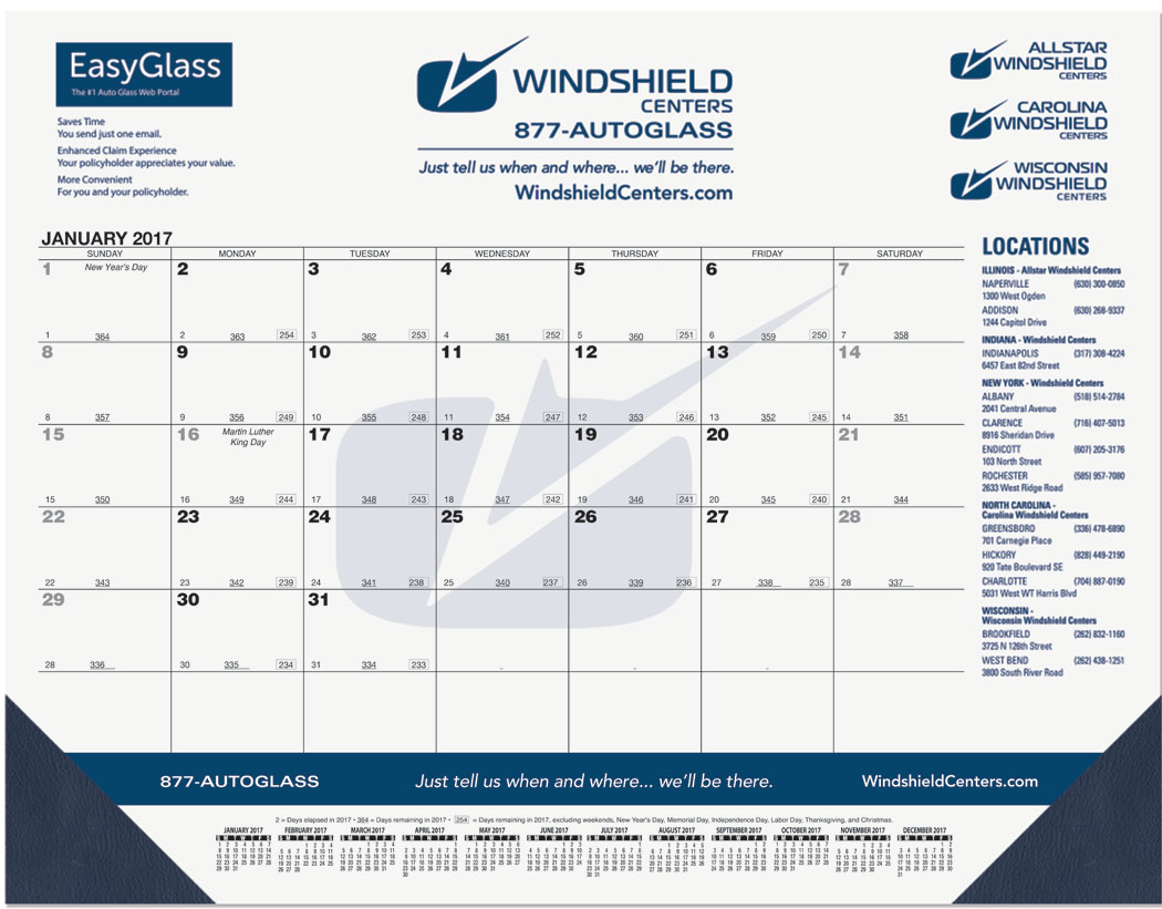 Desk Pad Calendar Blue Black Grid Julian Dates Leatherette