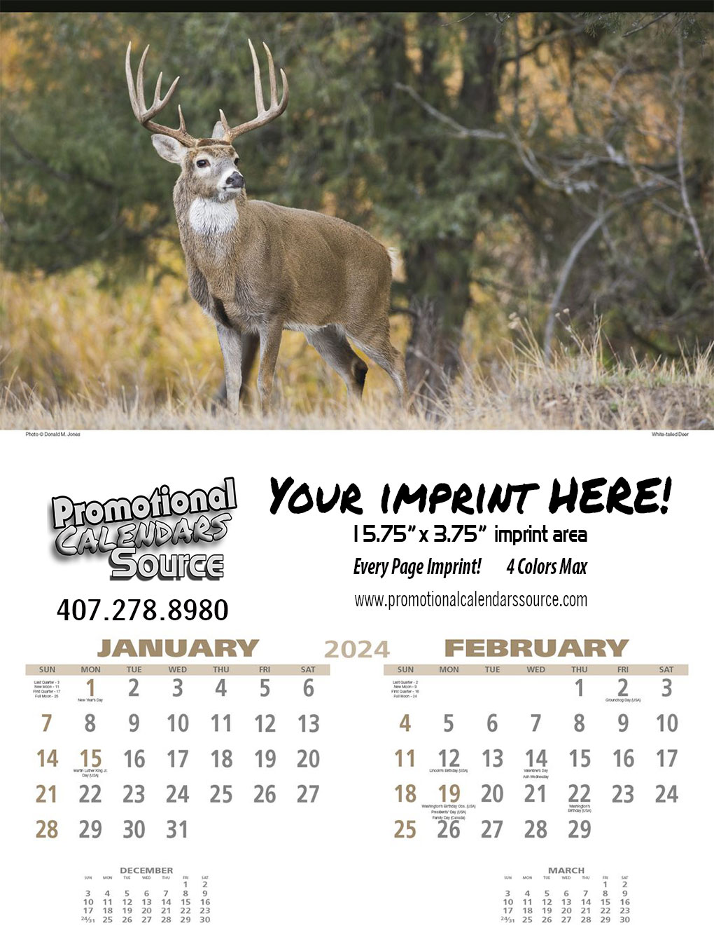 Wildlife 2 Month View Large Executive Animal Calendar