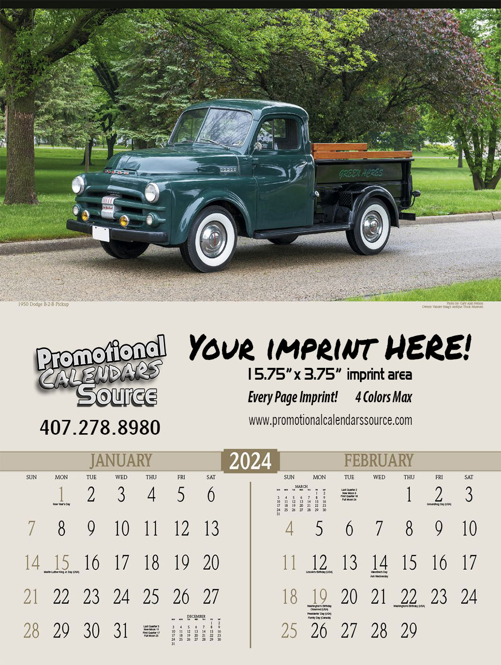 Antique Trucks Promotional Calendar 