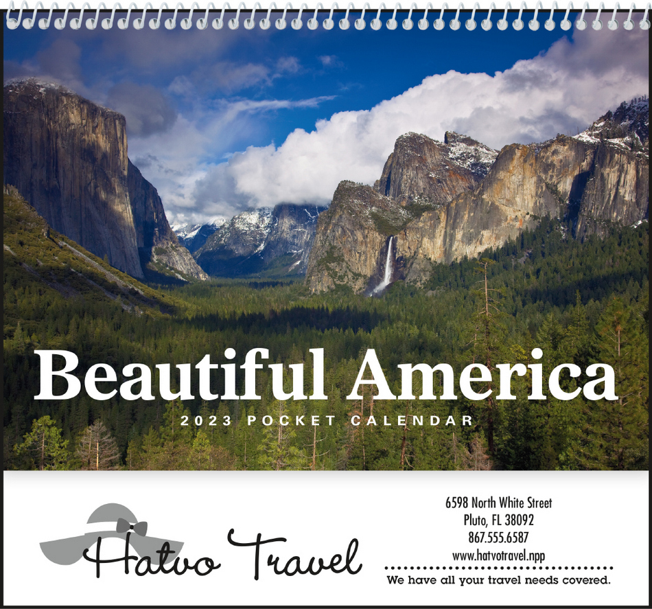 Beautiful America Pocket Promotional Calendar, 8x13