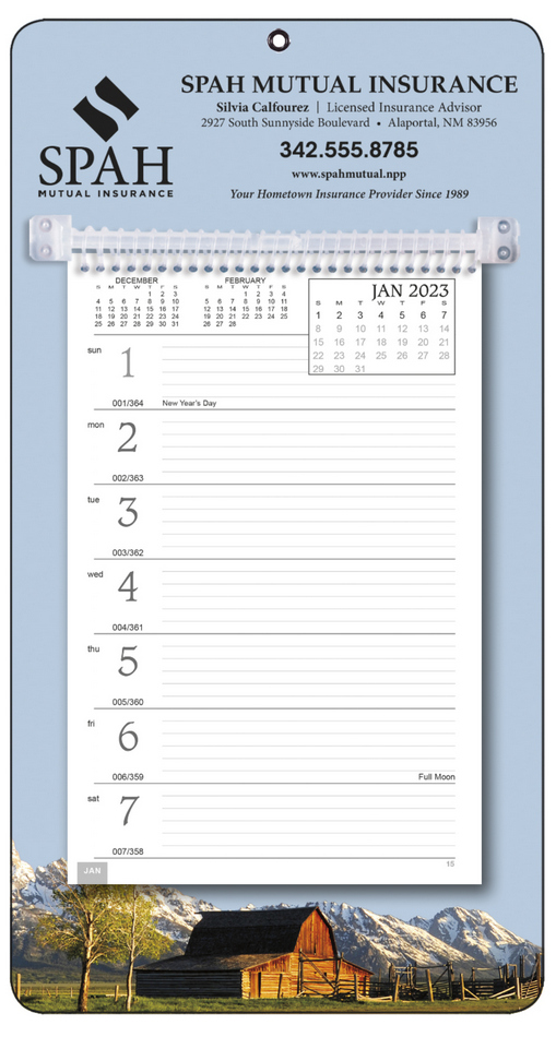 Promotional Weekly Memo Calendar  - Rural Background