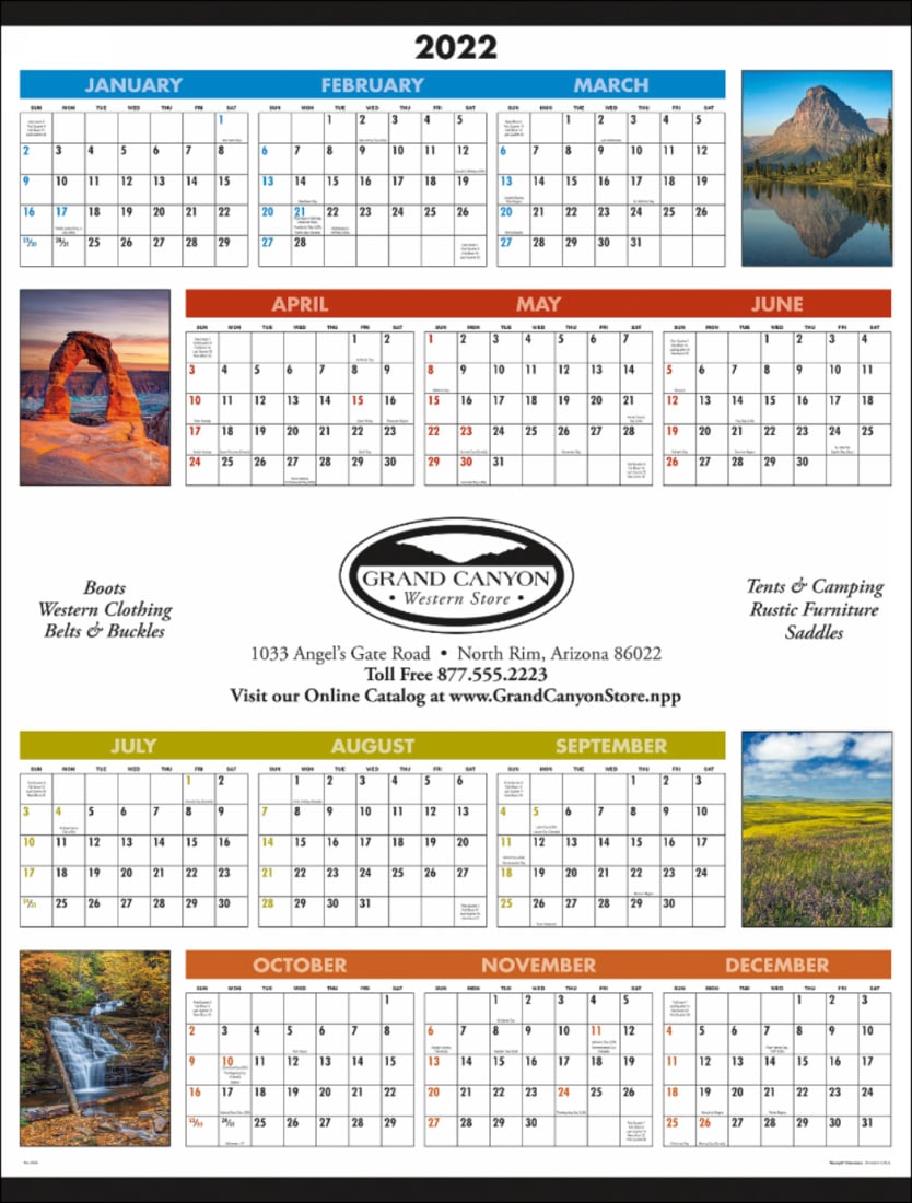 Scenic 12 Month View Promo Wall Calendar 22x29