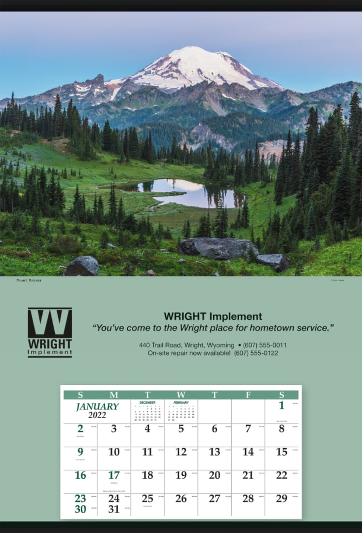 2024 Jumbo Promotional Calendar, Mount Hood 27x39 Stapled Pad
