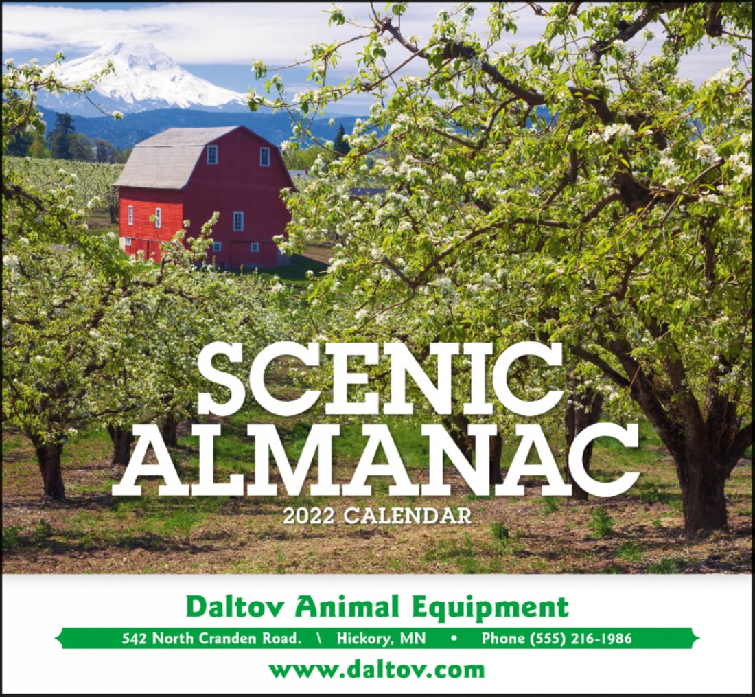 Scenic Almanac Promotional Calendar Size 10x19