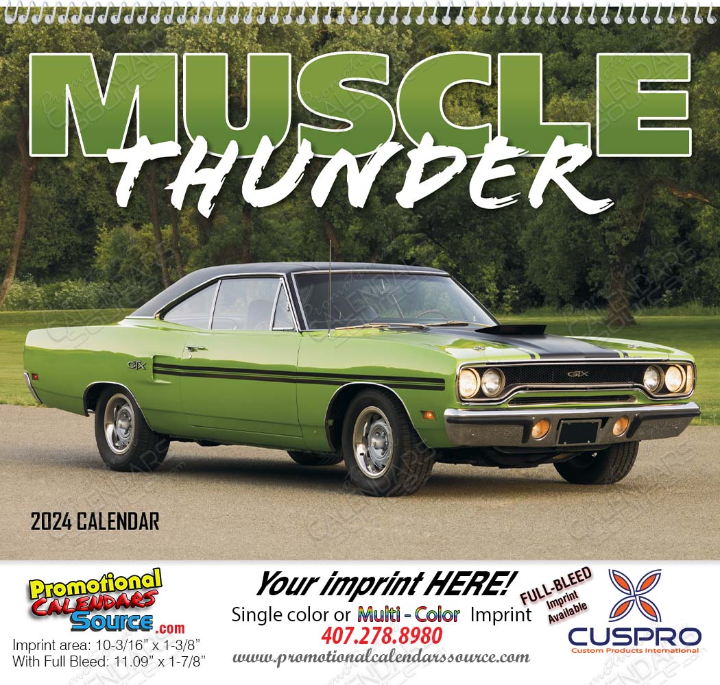 Muscle Thunder Automotive Promotional Calendar  Spiral -11x19