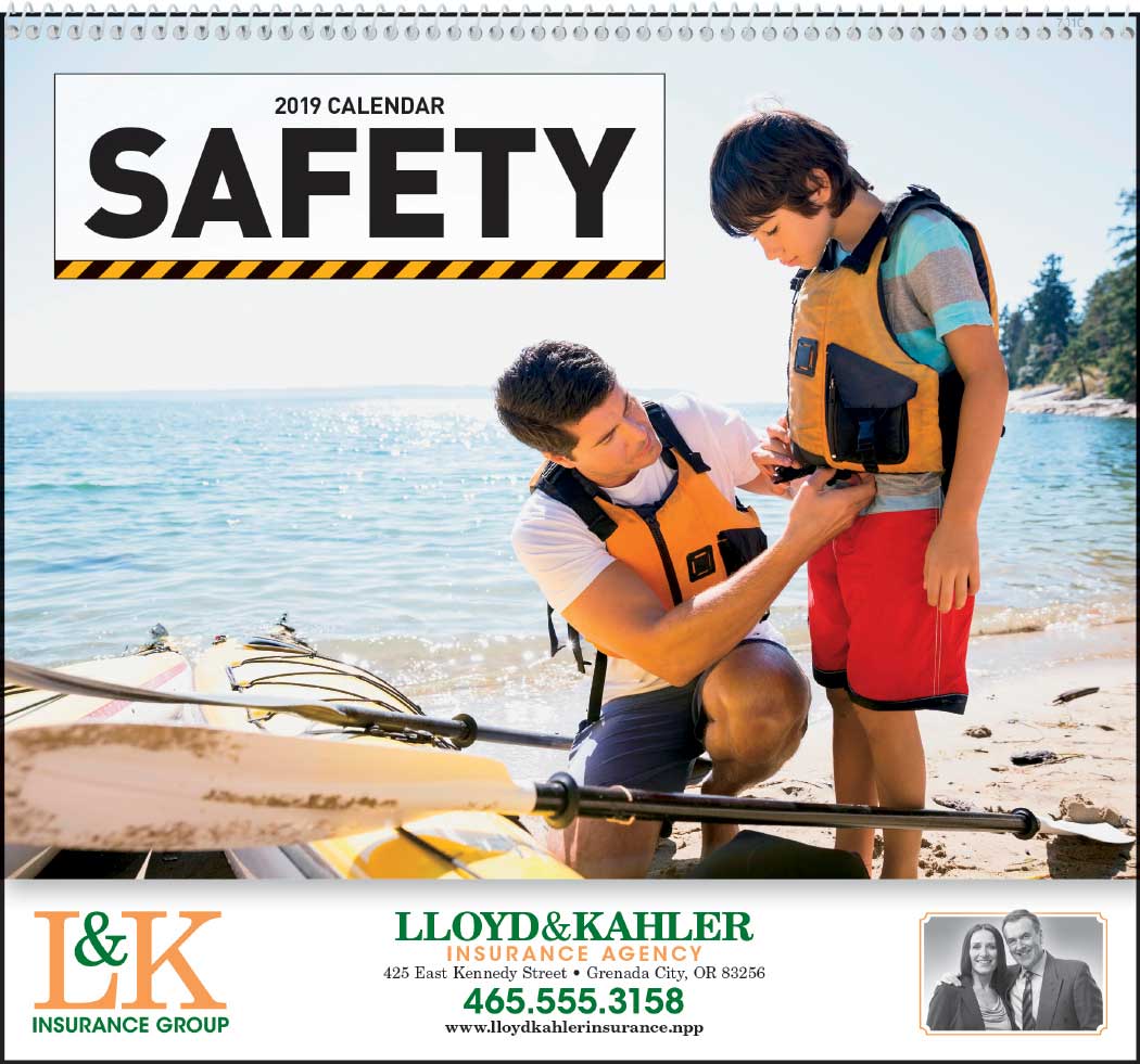Safety Promotional Calendar , Spiral, Safety Tips