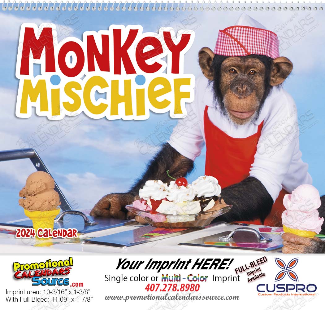 Monkey Mischief Calendar Spiral