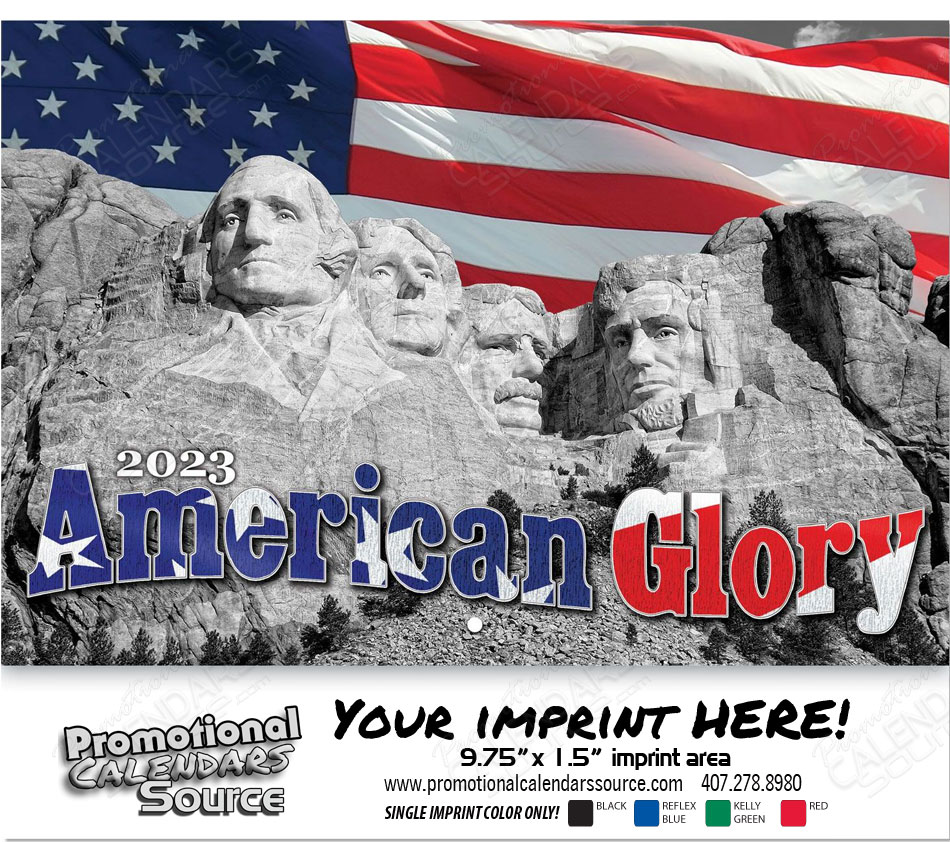 American Glory Wall Calendar  - Stapled