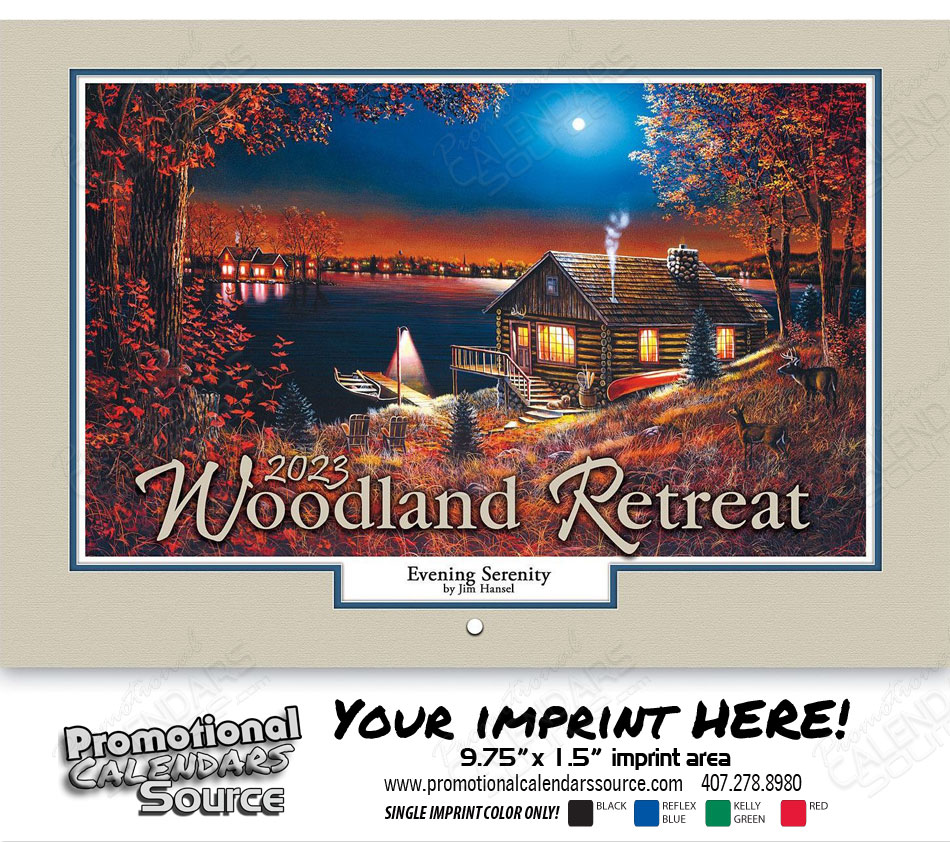 Woodland Retreats Wall Calendar  - Stapled