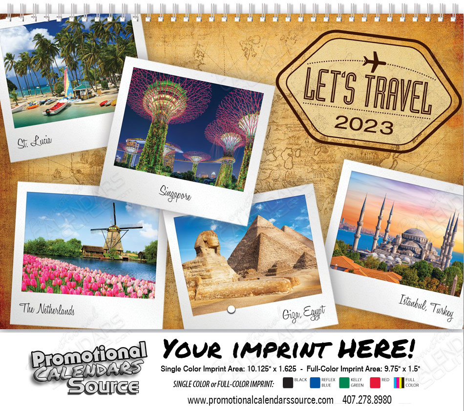 Let's Travel Scenic Wall Calendar Spiral