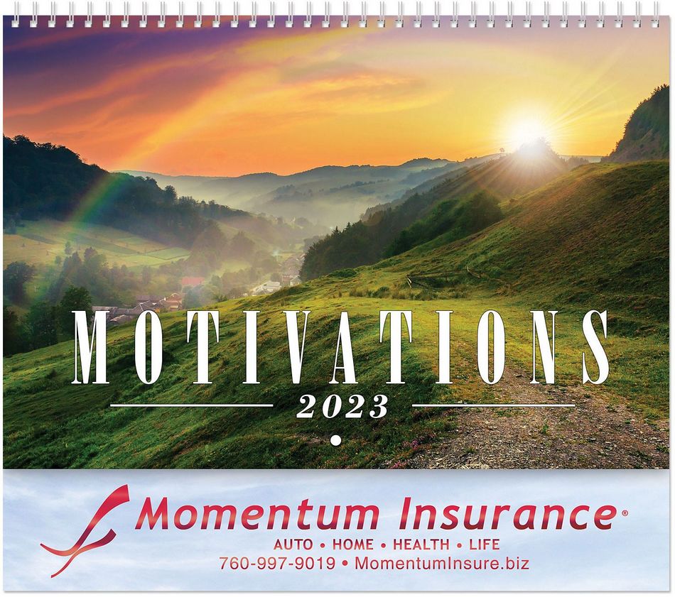 Motivations Calendar with Foil Stamped Ad & Spiral Binding