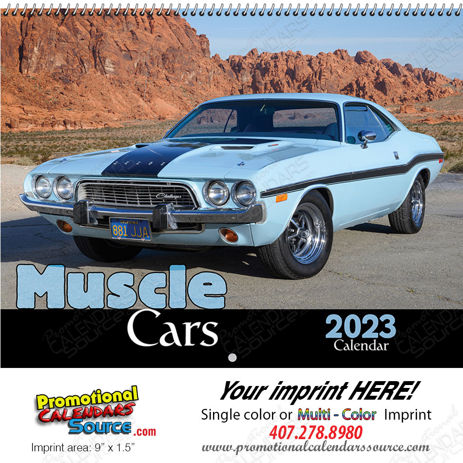 Muscle Cars Promotional Wall Calendar  Spiral