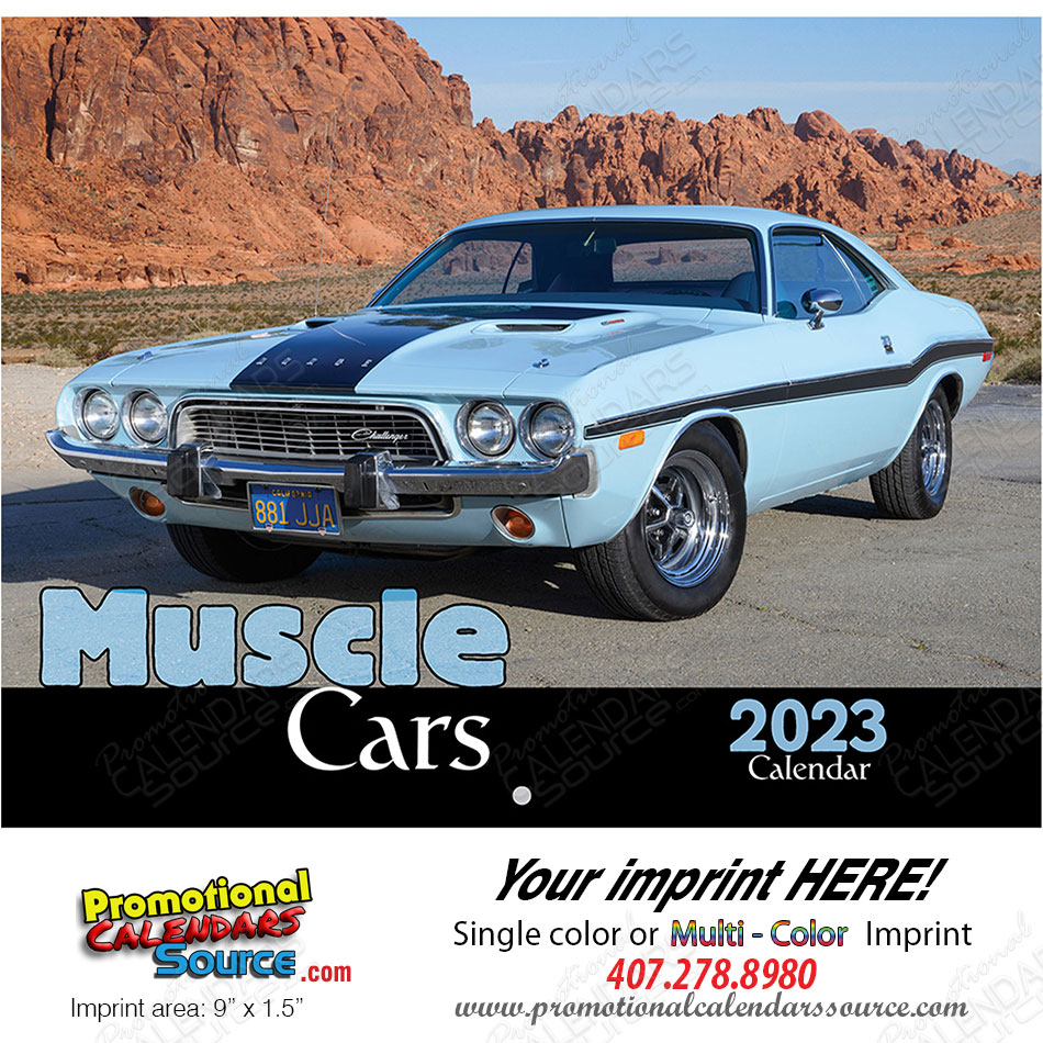 Muscle Cars Promotional Calendar  - Stapled