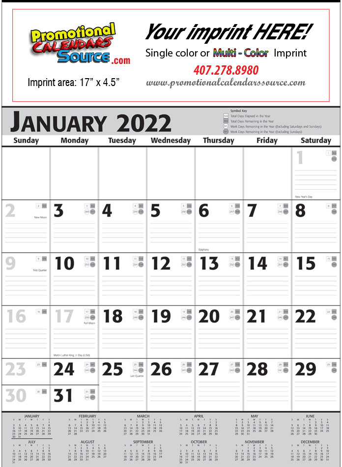 Contractor Planner Calendar, Grey & Black, 