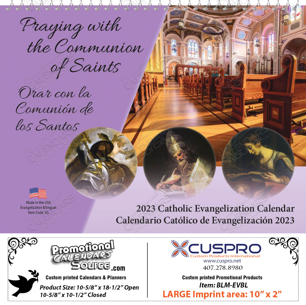 Funeral Home Bilingual Catholic Evangelization Calendar 2024|English-Spanish|Spiral