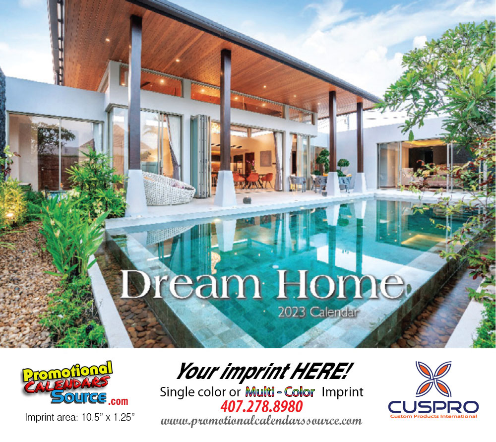 Dream Homes Calendar 2024 - Stapled - Gloss Quality Paper