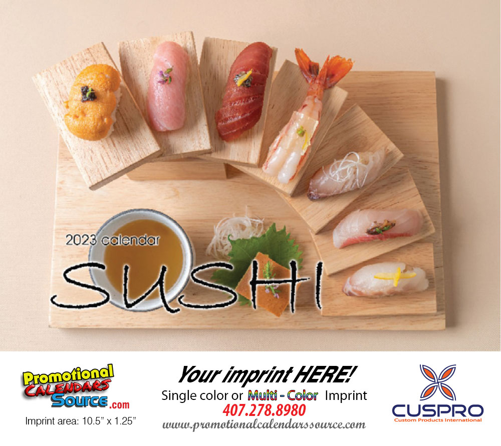 Sushi Oriental Cuisine Calendar 2024, Stapled, 11.5x18
