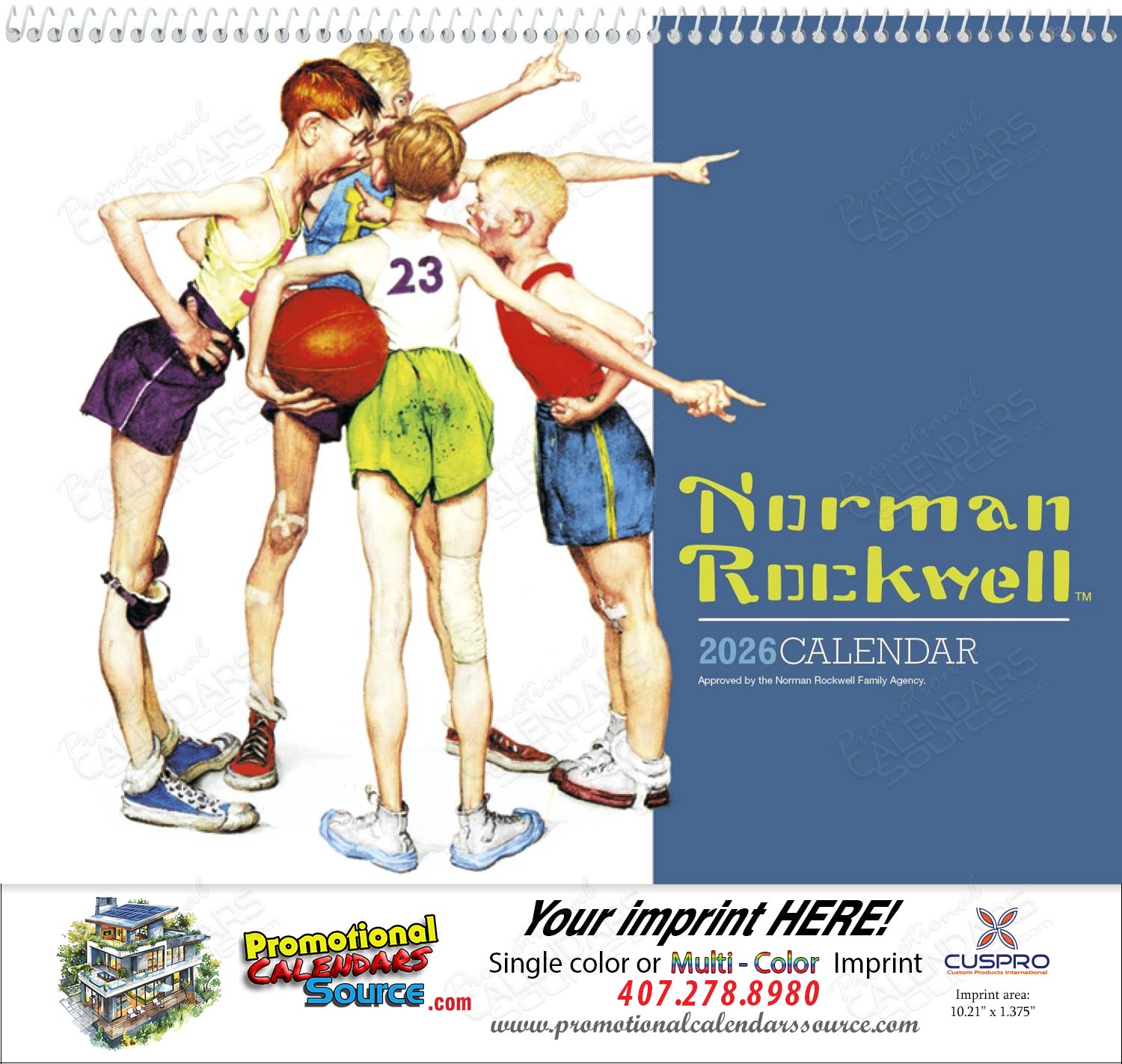 Wonderful World of Norman Rockwell Promotional Calendar  Spiral