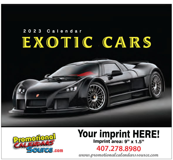 Exotic Cars Promotional Calendar 