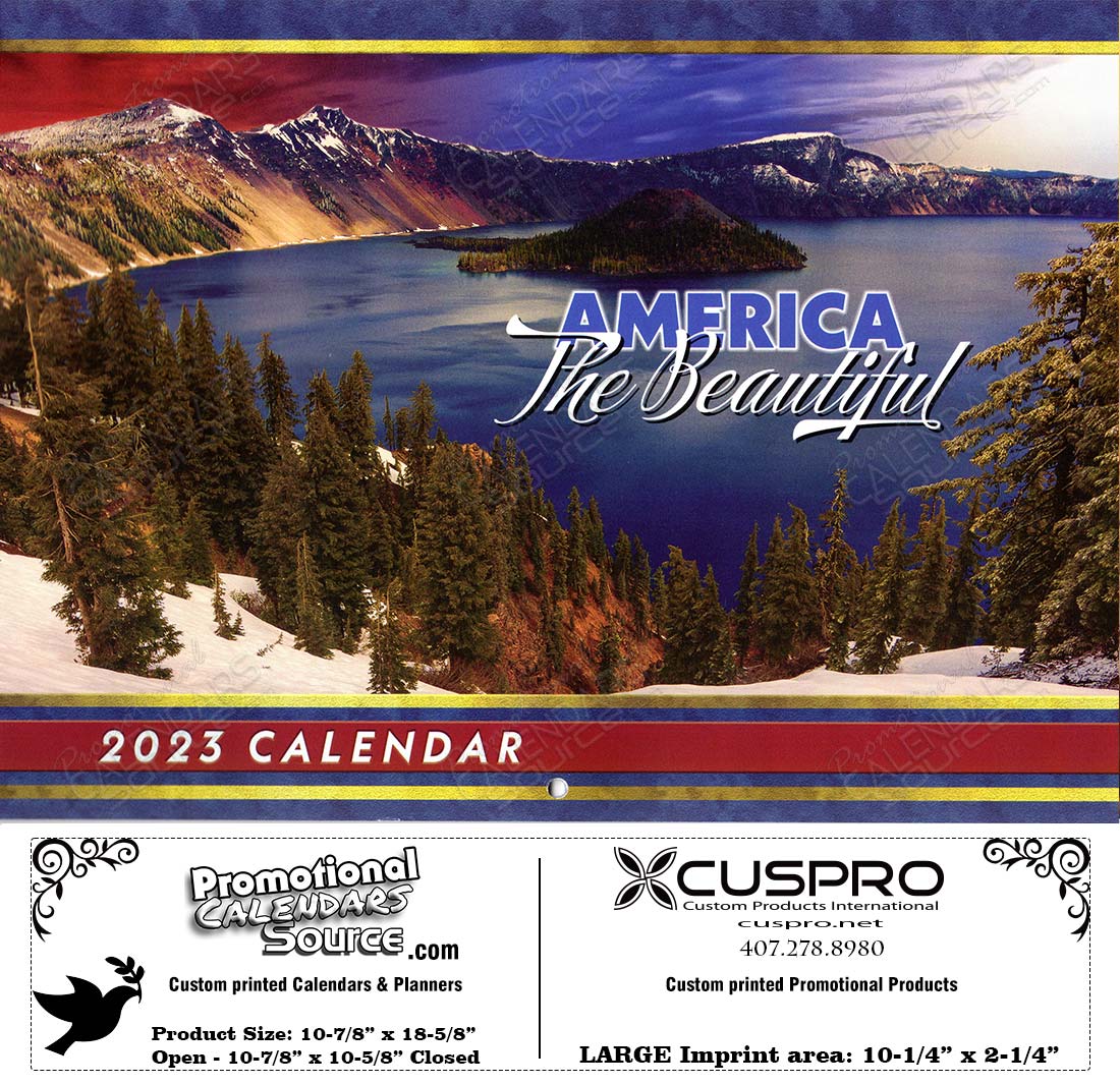 2023 America The Beautiful scenic Calendar Funeral Preplanning insert