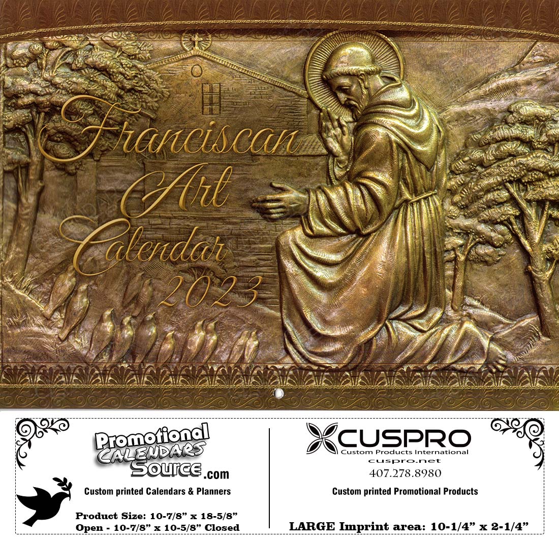 Franciscan Art Calendar Catholic Calendar with Funeral Preplanning insert option