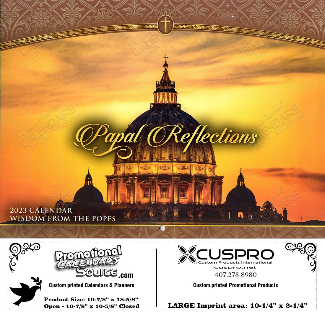 Papal Reflections Catholic Calendar with Funeral Preplanning insert option