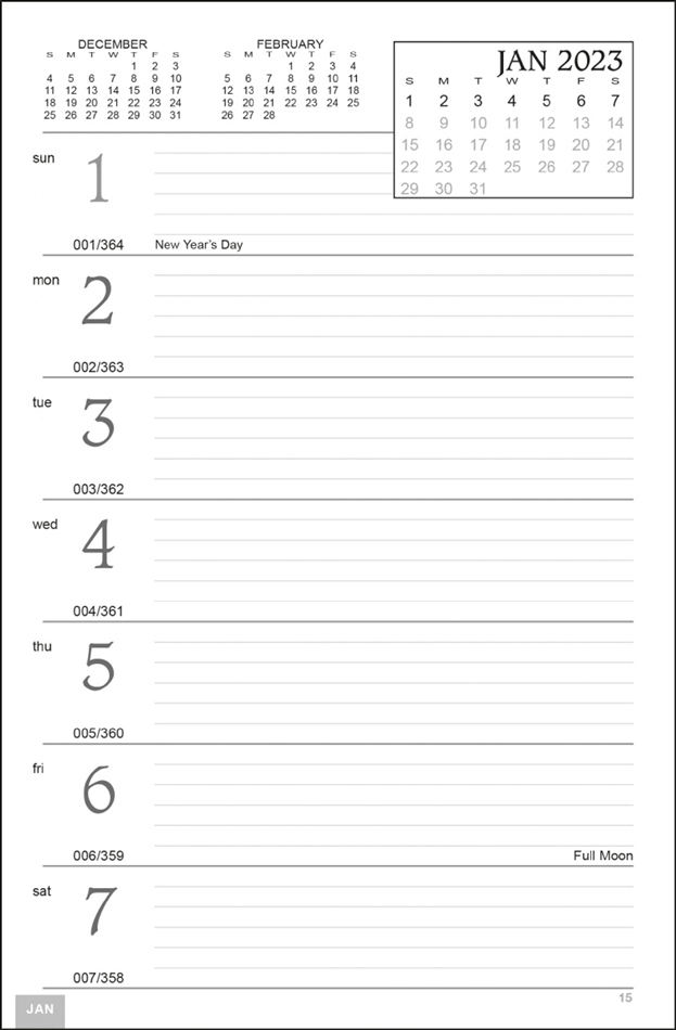Memo Calendar w Weekly Grid, Metallic Blue Mount