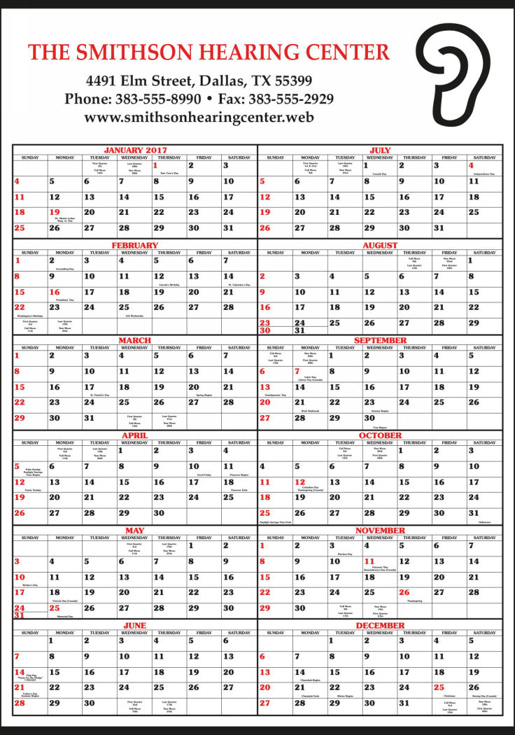 Mid Size Year In View Calendar, Write On/Wipe Off Surface 22x32, Black & Red Grid
