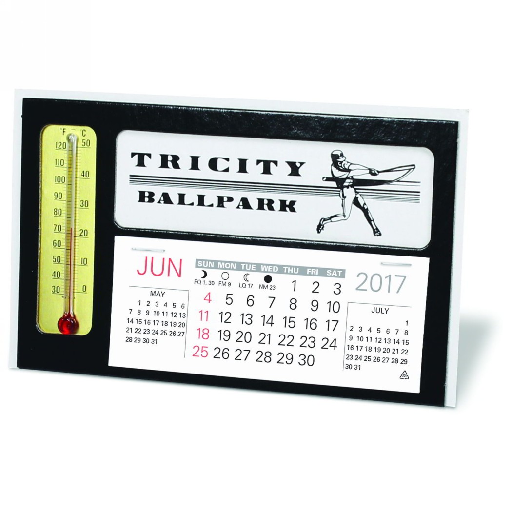 Window Premier Desk Calendar with Thermometer