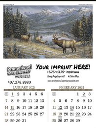Wildlife Art Two Month View Calendar, Tinned Top