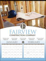 Custom 2 Month View 6-Sheet Commercial Calendar Size 17x23