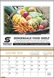 Single Image Pocket Wall Calendar with Cooking Recipes, Size 10x14