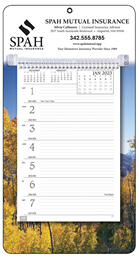 Weekly Memo Calendar Custom Printed, Autumn Scenic Theme, 7x13