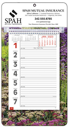 Big Numbers Customized Weekly Memo Calendar, Garden Scenic Background, 7x13