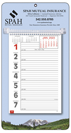 Large Numbers Promotional Weekly Memo Calendar  - Mountains