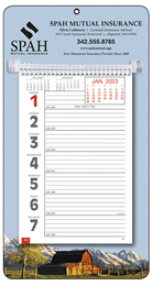 Big Numbers Weekly Memo Calendar w Rural Theme Picture