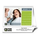 Custom Desk Tent Calendar Size 7.5x6.5, Twin-loop Spiral Binding Full Color Imprint