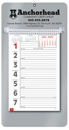 Promotional Big Numbers Weekly Memo Calendar  - Silver