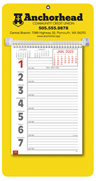 Promotional Big Numbers Weekly Memo Calendar  - Yellow