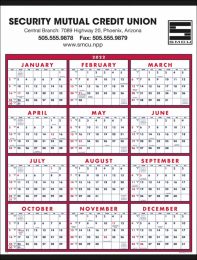 Year In View Wall Calendar w Week Numbers, Single Sheet Size 22x29, Week Numbers, Tinned