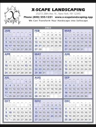 Year-At-A-Glance Wall Calendar Size 22x29 with Blue & Gray Grids