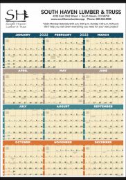 Large Full-Year In-View Calendar, 27x38, with Week Numbers & Julian Dates