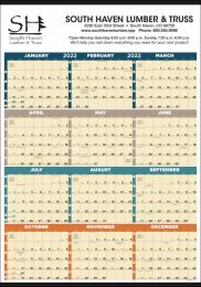 Year In View Promotional Calendar with Multi-Color Grids Size 27x38 | 2024