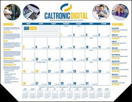 4-Color Desk Pad Calendar With Multiple Full Color Ads
