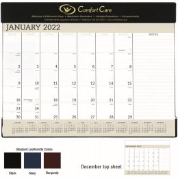 Desk Blotter Pad Calendar w Vinyl Header Top, Size 23