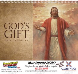 God’s Gift Calendar, no Funeral Pre-Planning Sheet, Religious Promotional Calendar, Spiral