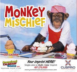 Monkey Mischief Promotional Calendar  Stapled