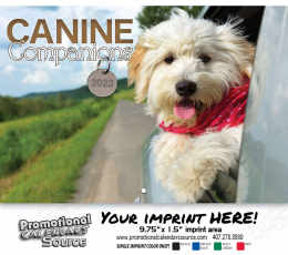 Canine Companions Wall Calendar  - Stapled