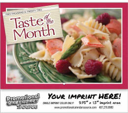 Taste of the Month Wall Calendar  Stapled