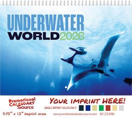 Underwater World Ocean Life Wall Calendar, Spiral, 2026